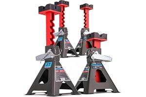 STIX JSC- Pallbockar 3 ton, 275–430 mm, 4-pack | 4 pallbockar med gummiskydd, 6 höjdlägen 275–430 mm och separat säkerhetss