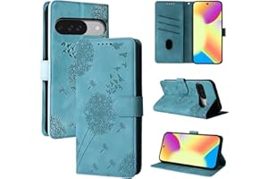 Rostsant Handyhülle für Google Pixel 10/10 Pro Löwenzahn PU Leder Flip Case Brieftasche Tasche Hülle Magnetisch Handyhülle für Google Pixel 10/10 Pro Blau