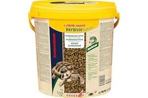 sera reptil Professional herbivor Nature 10 L (3,2 kg) | Alimentation pour iguanes & Tortues, sans Colorant ni Conservateur 10.000 ML 3.200 g | Rapport Optimal ca/p | Herbes Naturelles