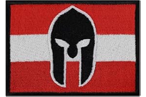 EXPRESS-STICKEREI Austria Spartan Morale Patch Iron On Patch - Tactical Sew on Patch for Spartans, Fighters, Tough People and Sportsmen. Embroidered Patches for Jackets, Caps, Backpacks, Jeans, Shirts - 90X65 mm