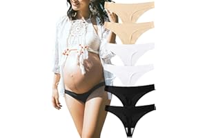 KUKU PANDA Tangas Invisibles para Mujer Cómodas Bragas de Maternidad Conjunto de Ropa Interior Sin Costuras Variedad de Entrenamiento Atlético Pack de 6