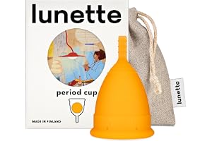 Lunette Menstruationskopp i Medicinskt Silikon, Storlek 2 Orange | 100 % medicinskt silikon, upp till 12 timmars skydd, återanvändbar, BPA-fri, tillverkad i Finland