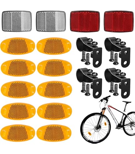 Lot De 3 Réflecteurs Vélo – 2 Arrière (rouge), 1 Avant (blanc) – Occasion