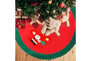 AmzKoi Falda de árbol de Navidad de Felpa Verde Falda de árbol de Tela no Tejida, Decoraciones Navideñas Utilizadas para Cubrir la Parte Inferior de un árbol de Navidad(Diámetro:90 cm)