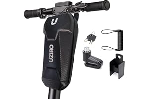 UZIRO Bolsa Manillar Scooter Eléctrico-Bolsa Patinete Eléctrico-Candado Patinete Eléctrico-Mochila para Patinete Eléctrico 2 L- Candado Disco Patinete