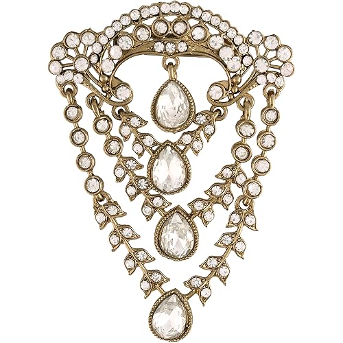 I Jewels Stylish Wedding Designer Stone Studded Brooch/Lapel Pin for Groom/Men (SM50)