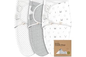 KeaBabies Pack of 3 Organic Swaddle Sleeping Bag Baby - Swaddling Bag Baby 3-6 Months for Newborns, Soft and Cosy Swaddling Cloth Infants for Girls, Boys, Baby Sleeping Bag Newborn, Breathable (Nordic