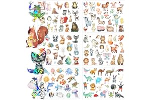 BINLAVA Glitzer Sticker Tiere,6 Bögen Sticker Kinder Set,Tiere Aufkleber Über 150 Motiv,Wasserdicht Glitzersticker für Kinder Scrapbooking Fotoalbum Geschenke(Nicht Reflektierend)