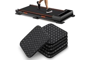 TOBWOLF 6PCS Treadmill Mat Pads, 10 x 10 x 0.5CM Double-sided Non-slip Exercise Equipment Mat for Floor Protection, High Density Silicone Anti Vibration Pad for Treadmill, Walking Pad, Exercise Bike
