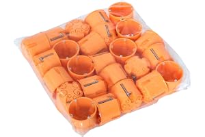 Meister hålväggsdosa infälld – 60 mm djup – orange – 25 stycken – Ø 68 mm fräshål – för installation av strömbrytare och utta