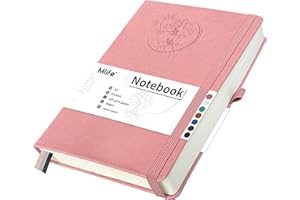 Mlife Cuaderno Puntos A5 Con Diseño De Árbol De La Vida,360 Páginas,Papel Puntos De 100 G/M²,Cubierta De Pu, Banda Elástica, Portalápices,3 Marcapáginas,Para Mujer Y Hombre,14,6 X 21,3 CM-Rosa
