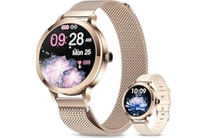 fitonyo Smartwatch damski z funkcją telefonu, 1,1" AMOLED ekran dotykowy Smart Watch, damski zegarek z 110 + trybami sportowymi Smart Watch okrągły, IP68, tracker fitness do systemu Android i iOS