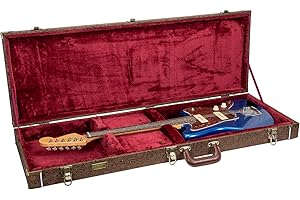 Crossrock Custodia Jazzmaster/Jaguar | Ecopelle Marrone, Velluto Interno, Serratura, Serie Designer