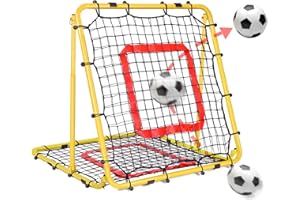 BASEGOAL Rete Rimbalzo Calcio Doppio Lato Pieghevole, Rete da Rimbalzo per Pallavolo Angolo Regolabile, con Target per Allenamento Abilità, Facile da Montare, per Calcio, Baseball e Pallavolo