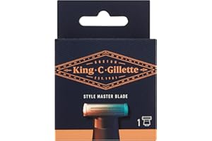 King C. Gillette Style Master Razor Blades Men, jeden 4-kierunkowy metalowy wkład do brzytwy, kompatybilny z bezprzewodowym trymerem do golenia Style Master