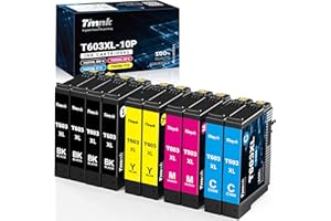 Timink 603XL Wymienny wkład atramentowy do Epson 603 XL do Epson XP-2100 XP-2105 XP-3100 XP-3105 XP-4100 XP-4105 WF-2810 WF-2830 WF-2850 (10 Pack)