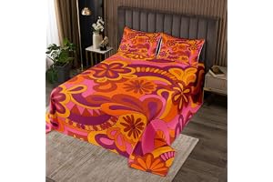 Barn retro hippie blommor överkast vintage boho blommigt tryck quiltat överdrag för pojkar tonåringar botanisk blomster överk