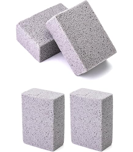 Lot De 4 Blocs Nettoyage Pierre Ponce + Brosse Barbecue Acier Inox - Nettoyage Grille Et Surfaces