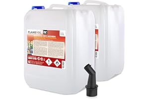 HÖFER CHEMIE Bioéthanol 100% FLAMBIOL 2 x 10 L- Combustible Liquide Dénaturé pour Cheminée et Foyer à l'éthanol - Usage Intérieur - Combustion Propre et Quasi Inodore