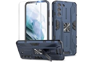 Btstring Skal för Samsung Galaxy S21 med skärmskydd, standardfodral stativfunktion Shockproof Case