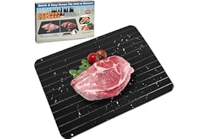IPEB Thaw Plate Quick Defrosting Plate Aluminum Faster Defrost Board Tray For Frozen Food Meat, Black(M-29.5 * 20.8 * 0.2cm)