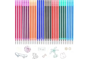 ZNNHNN 32x Recambios Boligrafos Borrables,Compatibles con Legami, Punta de 0,7mm,Altura 13cm,Bolígrafo roller borrable,Tinta termosensible,Recambio reemplazable (Multicolor-32)