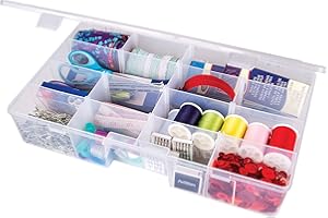 ArtBin 6980AG XL Solutions Box mit Trennwänden, Kunst-und Handwerks-Organizer, [1] Kunststoff-Aufbewahrungsbox, transparent, Polypropylen, 0, 15.25" x 8.88"