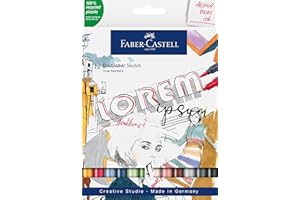 Faber-Castell 164712 - Goldfaber zestaw markerów do szkicowania, markery alkoholowe – podwójne markery do komiksów, mangi, kaligrafii, rysowania, 12 markerów alkoholowych z końcówką szczotkową i