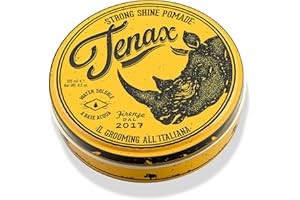 Tenax Strong Shine Pomade 125 ml, Cera capelli uomo con tenuta forte, Cera per capelli a base d'acqua da usare su capelli asciutti o umidi, Hair wax per un'acconciatura lucida e morbida