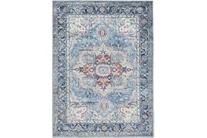 RugVista Georgia Oriental Rug, Modern, 300x400 cm, Rectangle, Carpet, Low Pile, Machine Washable 30°, living room,bedroom, kitchen, Blue/Multi