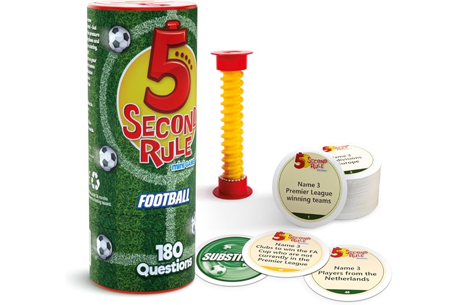 PlayMonster 5 Second Rule Mini - Football Edition | Test Your Quickfire Football Knowledge! | Football Gifts for Boys | For 2 or More Players Ages 8+