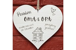 Glitzkind Holz Deko-Herz Geschenk für Oma Opa Großeltern zum Muttertag Geburtstag Weihnachten | Blechschilder Retro Vintage mit Spruch personalisiert | Geschenkideen Geburtstagsgeschenk…