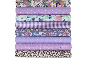 aufodara 8 Pezzi 50 x 50 cm Tessuti Tessuto Cotone Stoffa Patchwork Cucito Creativo Stoffe a Metro Materiali per Hobby Creativi DIY Fatto a Mano (Viola)