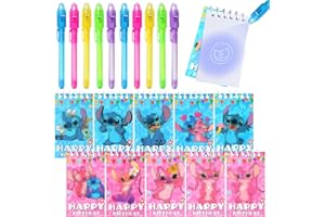 JUNMALLKO Penna Invisibile e Sti-tch Taccuino, 20 Sti-tch Gadget Compleanno Bambini, Penna Invisibile con Luce Gadget Compleanno Bambini Penna Segreta Penna Invisibile Bomboniere Compleanno, Regalini Fine Festa