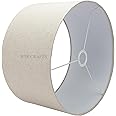 BTR CRAFTS 20" Inches Drum Lamp Shade, Cotton Fabric, Largest Size, Ideal for Big Floor Lamps (Beige)