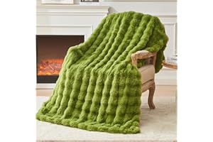 EMME Bubble koc na sofę, przytulny koc z pluszem o fakturze królika, gruby koc, puszysty koc mieszkaniowy, narzuta na sofę, koc na kanapę, koc polarowy, puszysty koc mieszkaniowy na kanapę