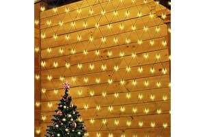 ‎SALCAR SALCAR 2x3m Anti-Rost LED Lichternetz Außen, Buchsbaum Lichterkette Netz Outdoor, Lichtervorhang Innen Strom mit 9 Modi und Speicherfunktion, Warmweiß