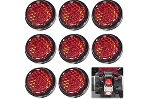QIANEFFORT Motorcycle Number Plate Reflectors,8 Pack Reflectors for Gate Posts,Small Round Rear Red Reflectors,24 mm Self Adhesive Bike Reflectors,Driveway Reflectors,Circular License Plate Reflectors