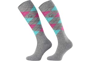 TODO Comodo STPDJ Calze Equitazione Donna, Uomo, Bambina | Calzini da equitazione ragazza ragazzo a scacchi lunge in cotone