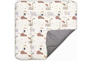 BONKY® Wickelauflage 75x72 cm - aus hautfreundlicher Baumwolle - Wickelunterlage mit rutschfeste Unterseite - Baby Wickeltischauflage - Mega weich und angenehm - Made in EU - Giraffe