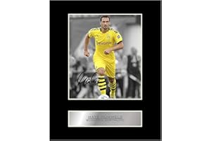 ICONIC PICS Mats Hummels Signiertes Foto mit Passepartout, Borussia Dortmund #01, gedrucktes Autogramm, Geschenk