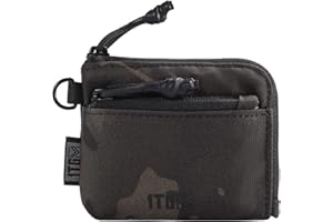 1TG TACTICAL Mały portfel, portmonetka 500D Cordura, mały portfel z zamkiem błyskawicznym, dla mężczyzn i kobiet, Camo czarny, 15*10*5, Nowoczesny