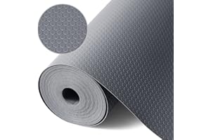 StaHom Tappetino per Cassetti, Tappetini Non-adesivo EVA Plastica Rotolo Carta per Mensola Cassetto Frigorifero Tavolo Mobile Cucina Lavello Ripiani Punto Grigio 60x200cm