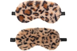 WY LIGHTING LEVEL Pluszowa maska na oczy, miękka opaska na oczy, wygodna, futrzana, sztuczne futro, satynowa, na drzemkę, ochrona oczu, dla kobiet i mężczyzn, prezent (brązowa, kawowa)