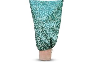 UB-STORE Lot de 2 Housse Hivernage 80x120 CM | Vert Sac de Protection pour Plantes Exterieur Contre Le Froid et Le Gel | Avec Cordon de Serrage et Zipper Voile d'hivernage | Pour Arbres, Plantes et Arbustes