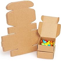 100 Scatoline Regalo Kraft 12x12x5 Cm - Scatole Bomboniere Con Coperchio Per Feste E Matrimoni