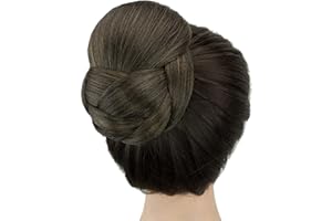 IMISSU Tressé Chignon Danseur Couverture De Cheveux Donut Morceaux De Cheveux Chouchous Perruque Clips Updo Fête De Mariage pour les Femmes (M1 Mix Brown)