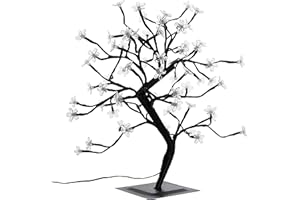 NIPACH GMBH 64 LED Baum mit Blüten Blütenbaum Lichterbaum weiß 45 cm hoch Trafo IP44 Timer Weihnachtsbeleuchtung Weihnachtsdeko Lichterdeko Xmas