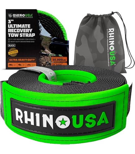 10 Pcs 2" X 10' Recovery Winch Straps With RTJ Cluster Hooks - 3333 LBS Capacity (Yellow)