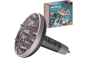 Cecotec Secador Difusor Pelo Rizado XXL DryWave Nébula Black. 1300W, Aceite de Argán y Queratina, Motor Brushless, PlasmaTech Antiencrespamiento, Modo Soft, 3 Velocidades y Temperaturas, 12 Púas